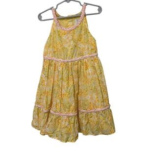 Joie Girls Sundress Butter Yellow Floral Print Size 6 Casual Spring Summer Lined